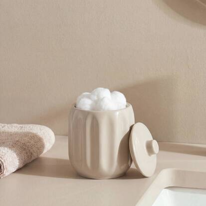 Pot à cotons, d.12,5 cm, beige Colorama