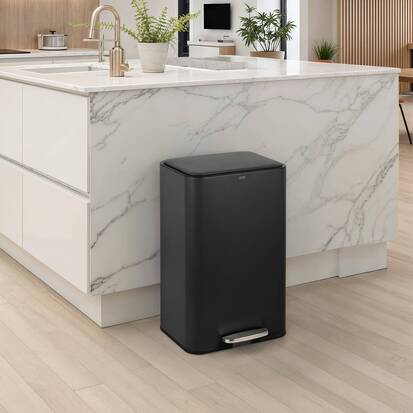 Poubelle manuelle, 50l, noir Delta