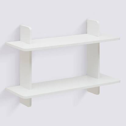 Étagère murale, 2 niveaux, 60x19 cm, blanc Fixy
