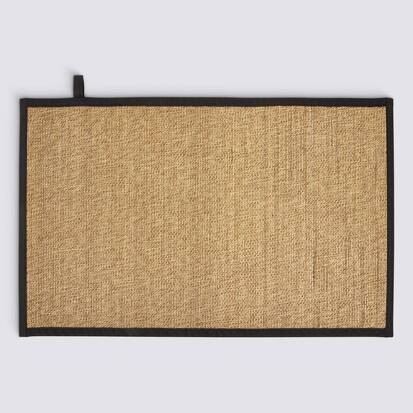 Tapis, bambou, 80x50 cm, beige et noir Stemy