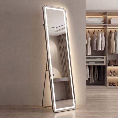 Miroir led, 40x150 cm, argent 