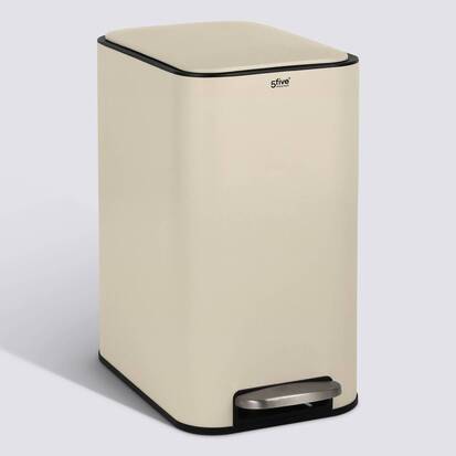 Poubelle manuelle slim, 20l, argile Delta