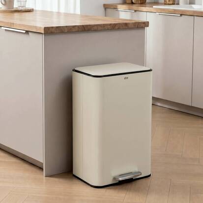 Poubelle manuelle, 50l, argile Delta
