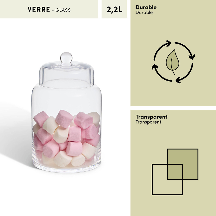 Bonbonnière en verre, 2,2l, transparent Ambroisia