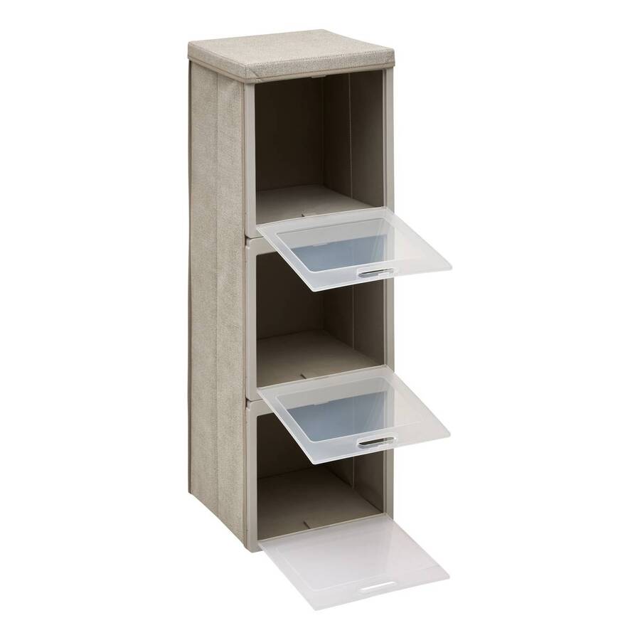 Rangement 3 cases, 30,5x30,5 cm, beige Cube'n door