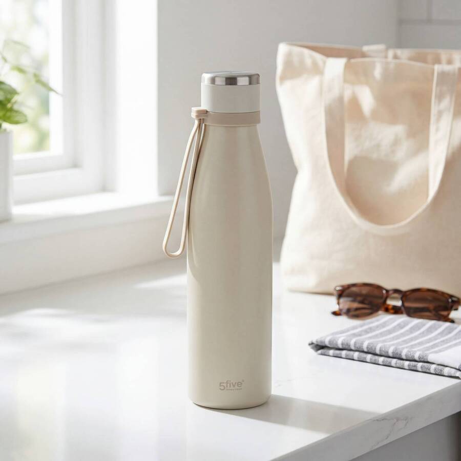 Bouteille isotherme, acier inoxydable, 0,65l, beige lin 