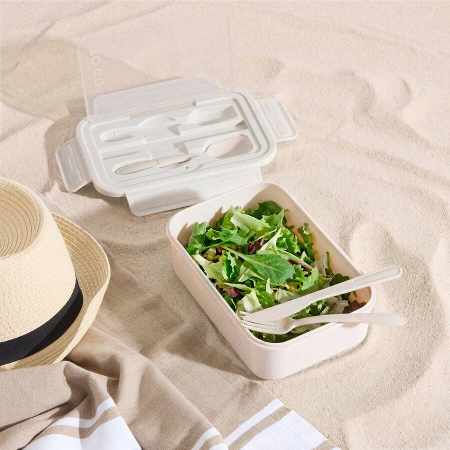 Lunch box avec couverts, 1,2l, argile