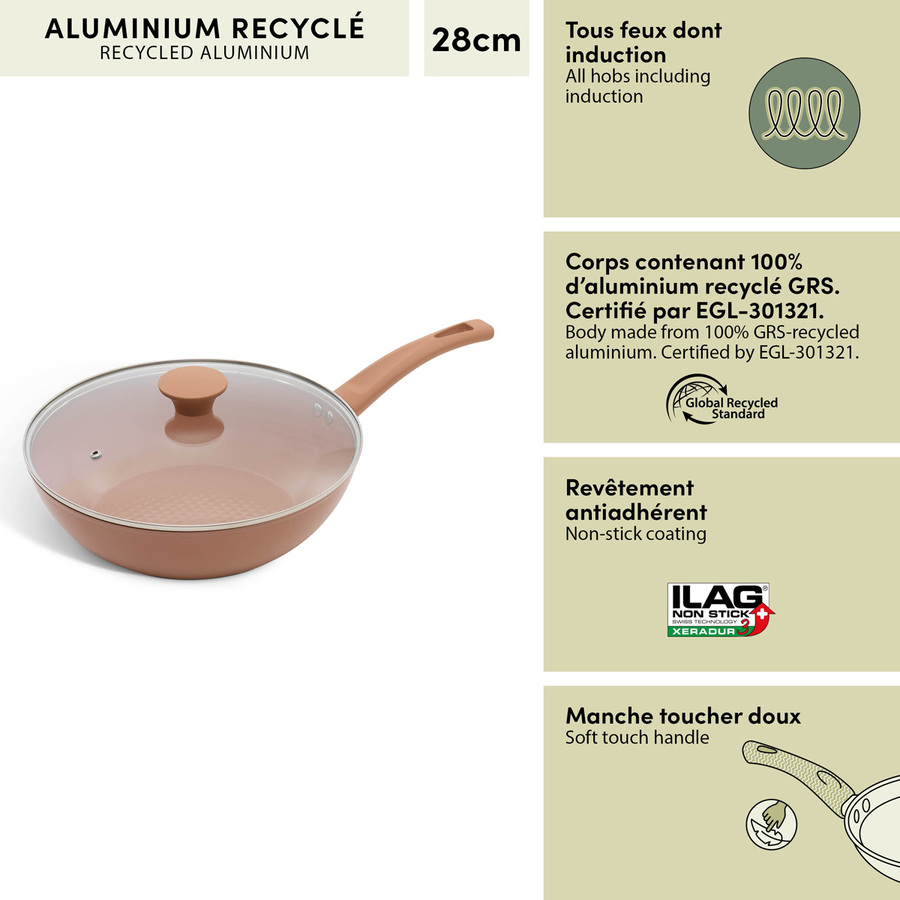 Sauteuse, aluminium forgé, d.28 cm, rose blush Harmony