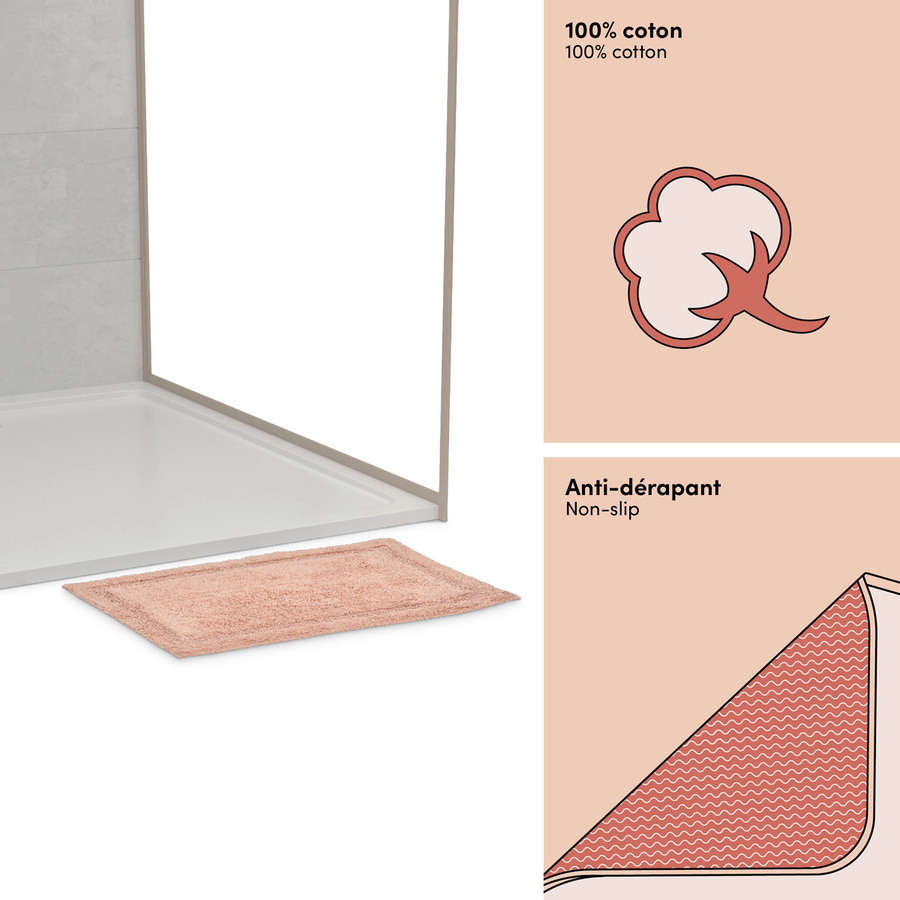Tapis, coton, 75x50 cm, rose blush Colorama