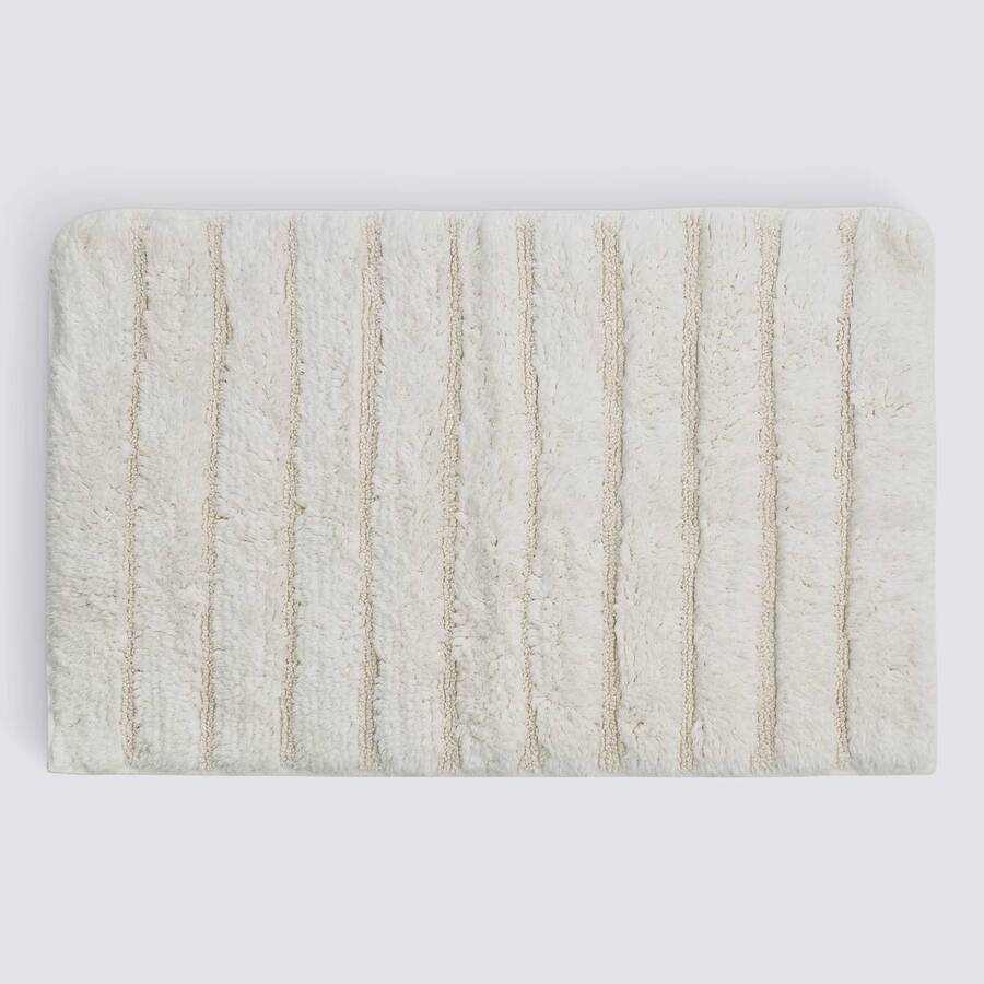 Tapis cotelé, coton, 75x50 cm, blanc Solis