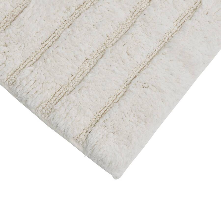 Tapis cotelé, coton, 75x50 cm, blanc Solis