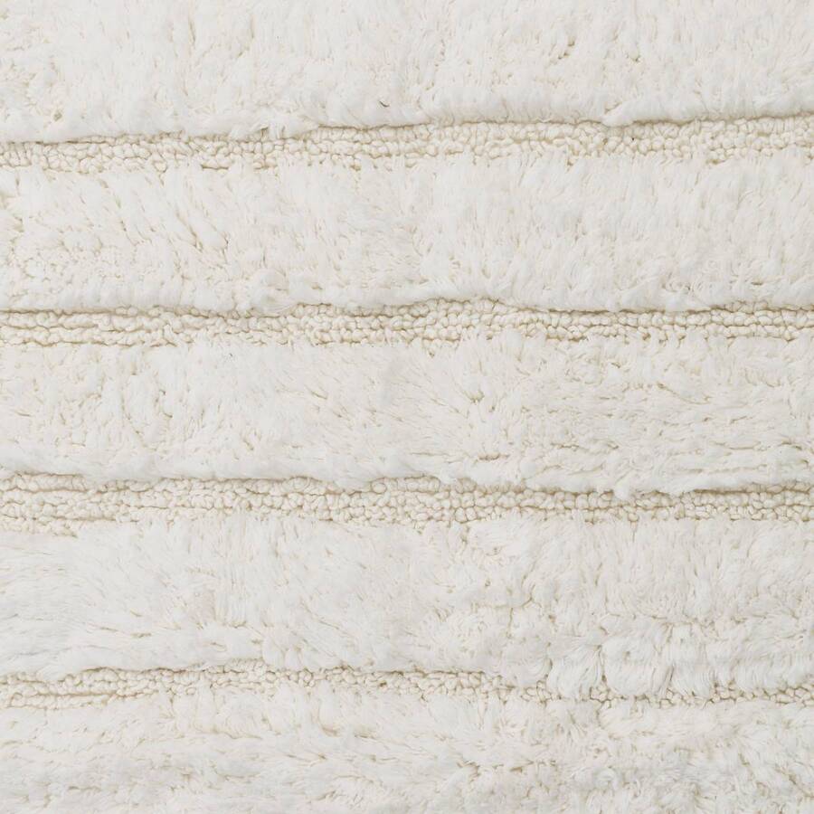 Tapis cotelé, coton, 75x50 cm, blanc Solis