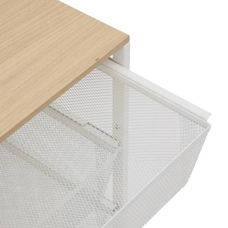 Colonne de rangement 3 tiroirs, h.72,5 cm, blanc Meshy