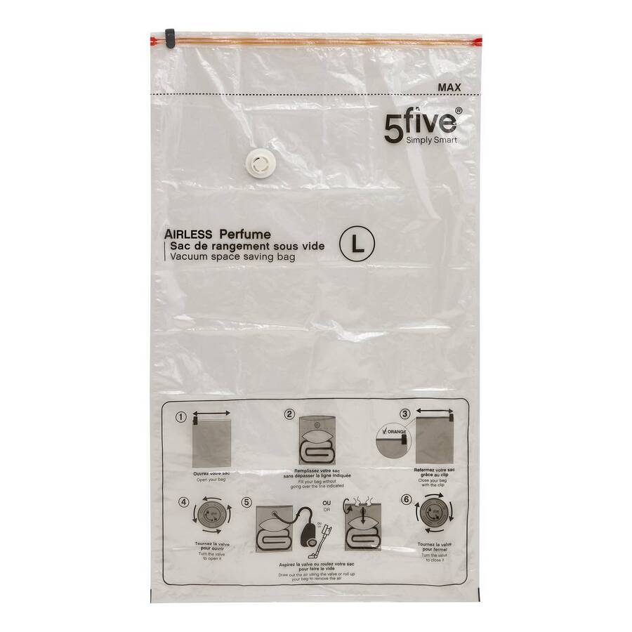 Lot de 4 sacs compresseurs avec pompe, l.59/80/120 cm, transparent Airless