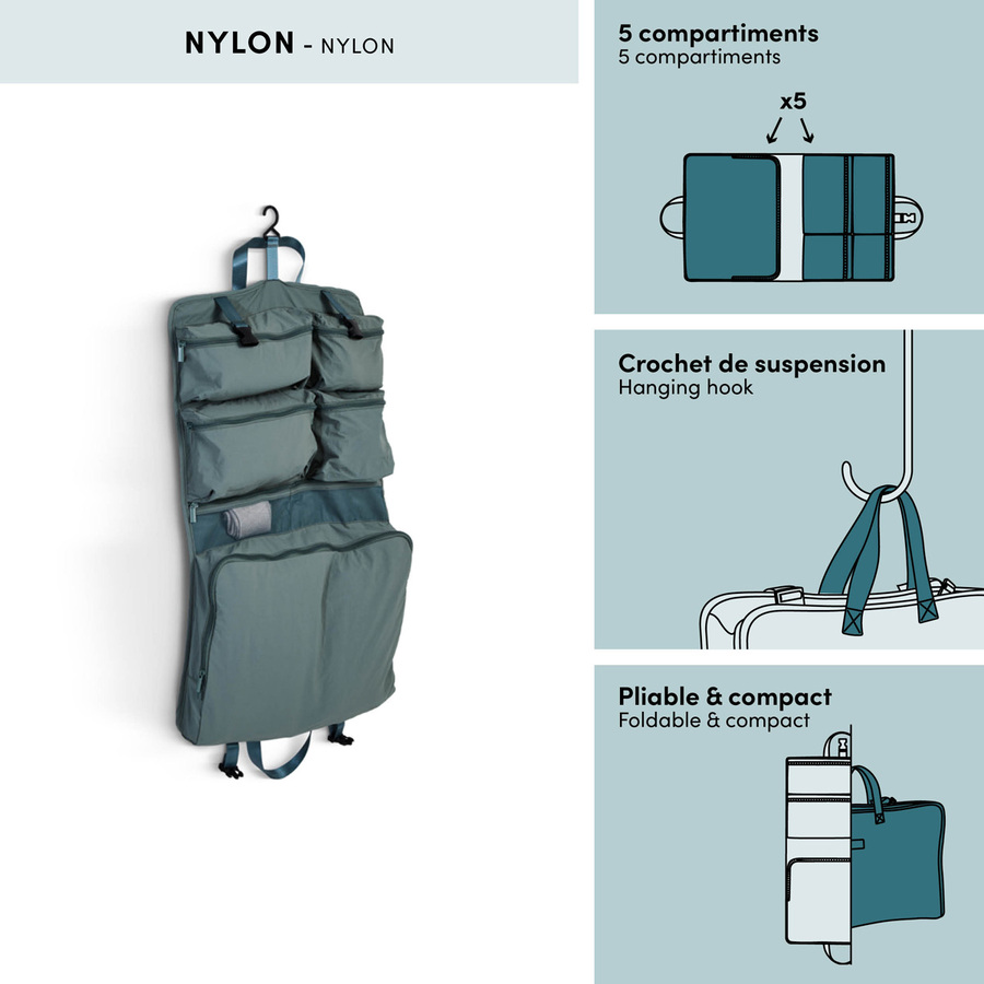 Organiseur de voyage multipoches, 30x15 cm 