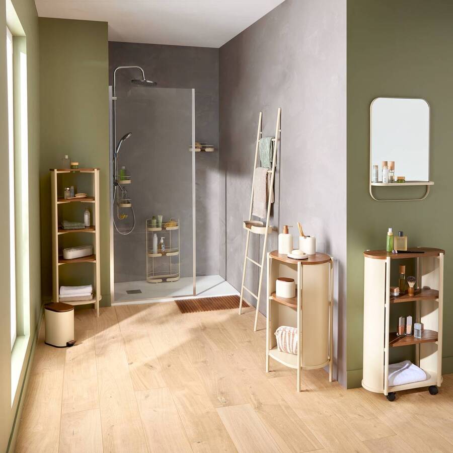 Étagère de douche, 3 niveaux, beige Argileo