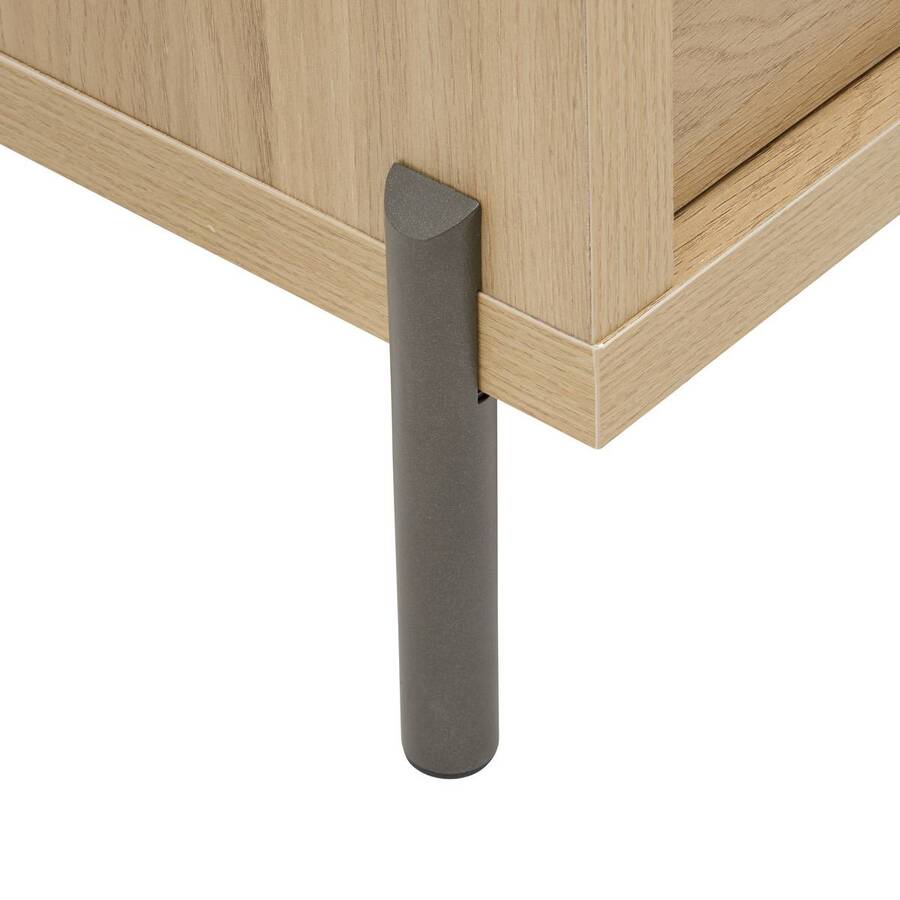 Table de chevet 1 porte, 40,5x39,5 cm, beige Alvo