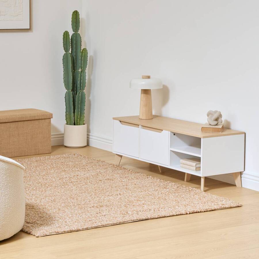 Meuble tv 2 portes, 120x40 cm, blanc Luma