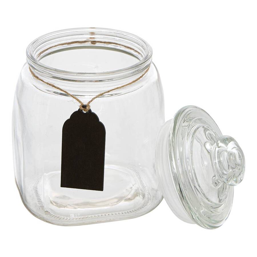Bonbonnière en verre avec ardoise, 1,2l, transparent Bonby
