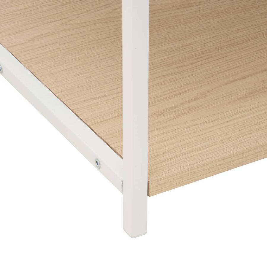 Table basse 1 tiroir 1 porte, 90x50 cm, blanc Luma