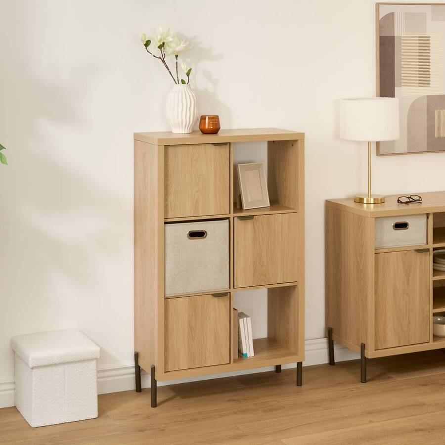 Étagère 6 cases, 74x32 cm, beige Alvo