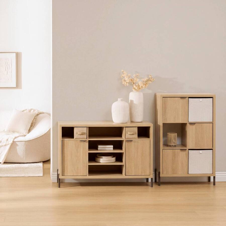Étagère 6 cases, 74x32 cm, beige Alvo