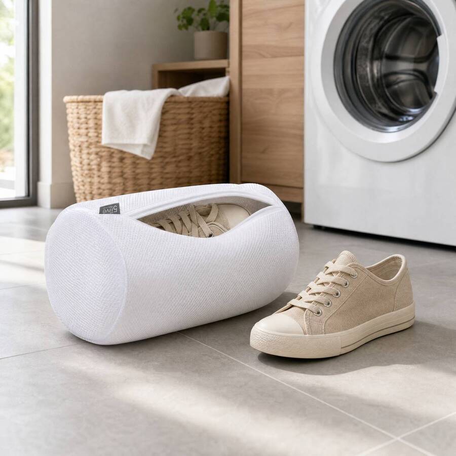 Lot de 2 filets à linge/chaussures, l.30 cm, blanc