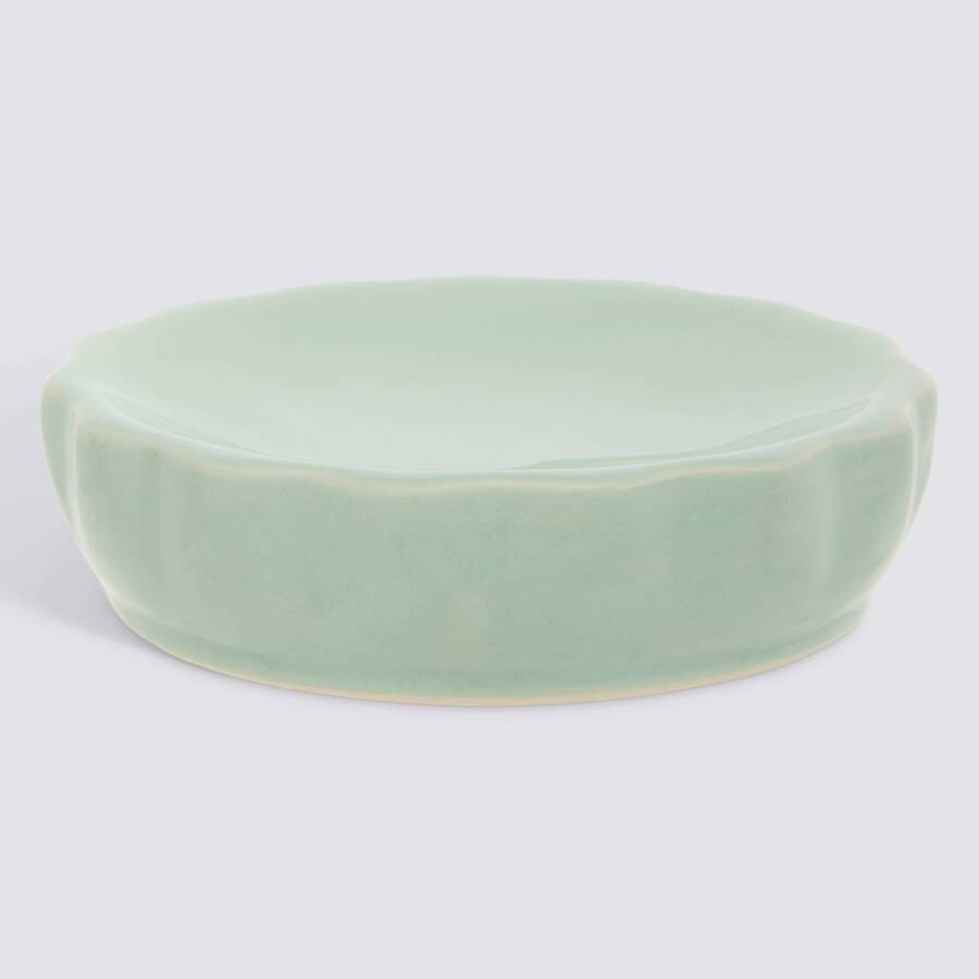Porte-savon, d.11 cm, grès, vert céladon Colorama