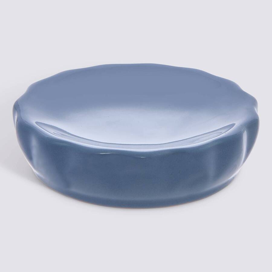 Porte-savon, d.11 cm, grès, bleu Colorama