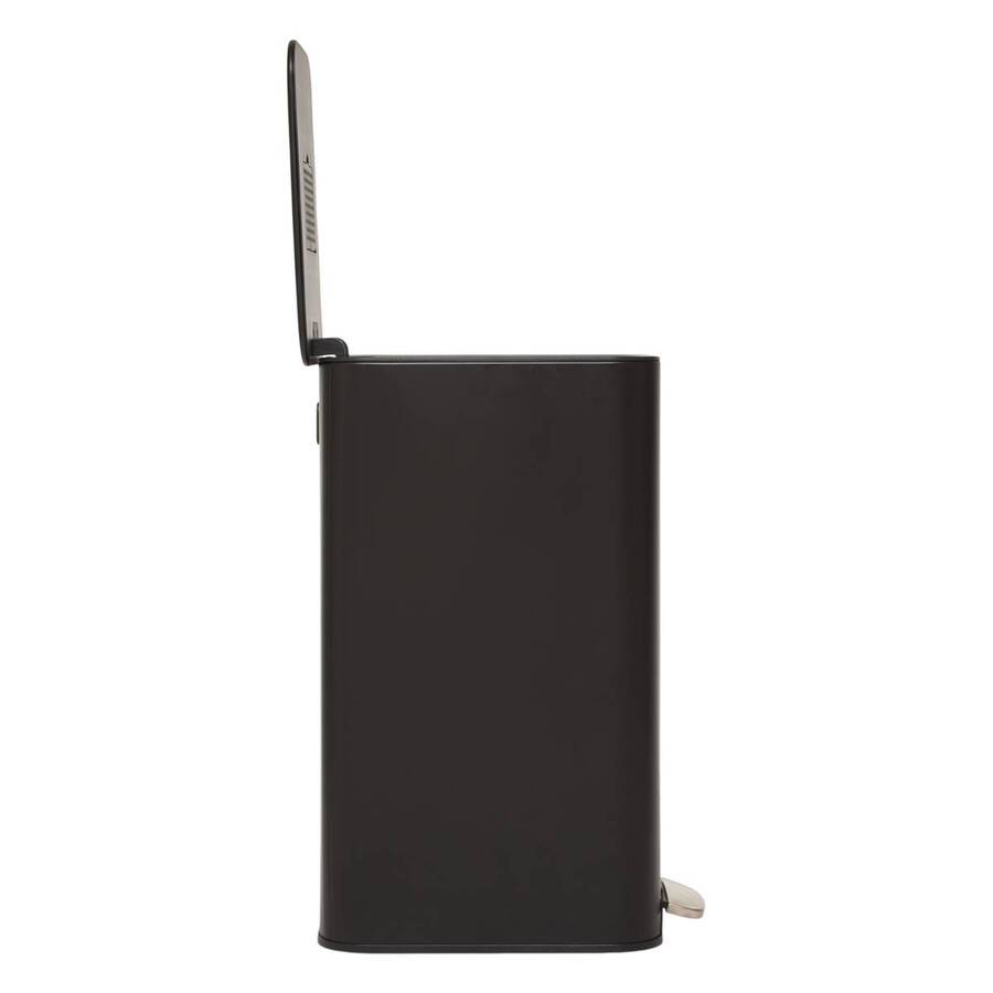 Poubelle manuelle slim, 30l, noir Delta