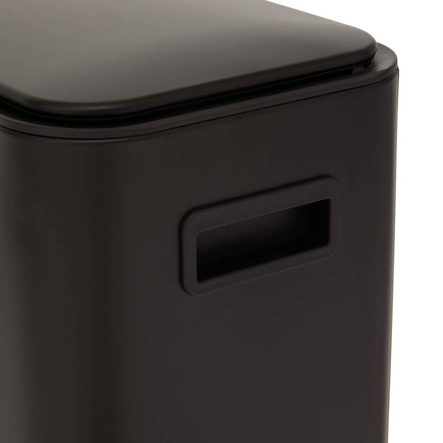 Poubelle manuelle slim, 30l, noir Delta
