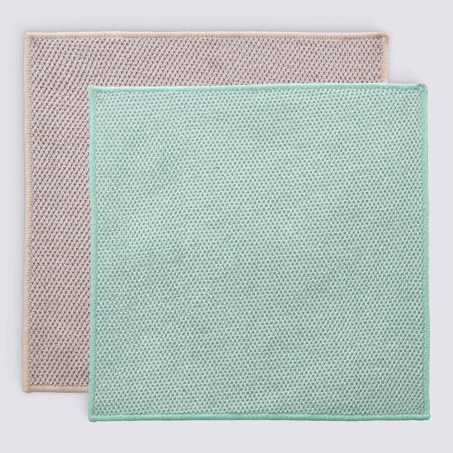 Lot de 2 chiffons, 30x30 cm, vert / beige