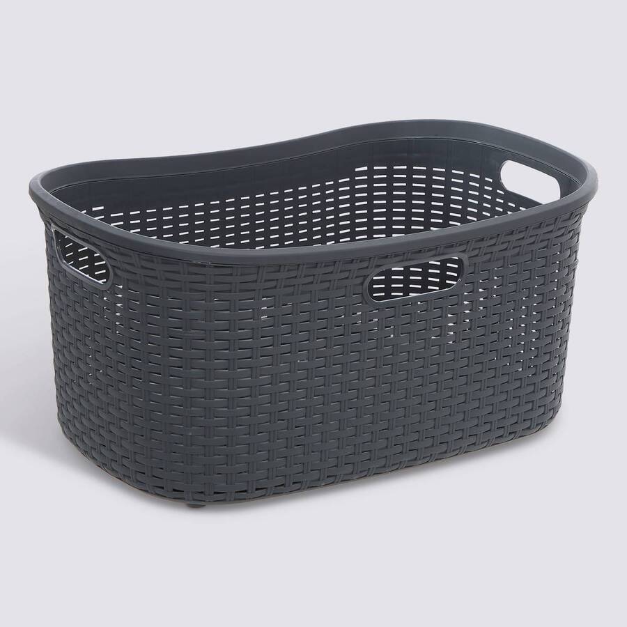 Corbeille à linge, 40l, gris foncé