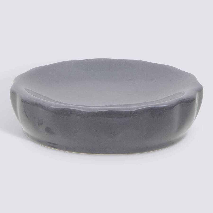 Porte-savon, d.11 cm, grès, gris Colorama