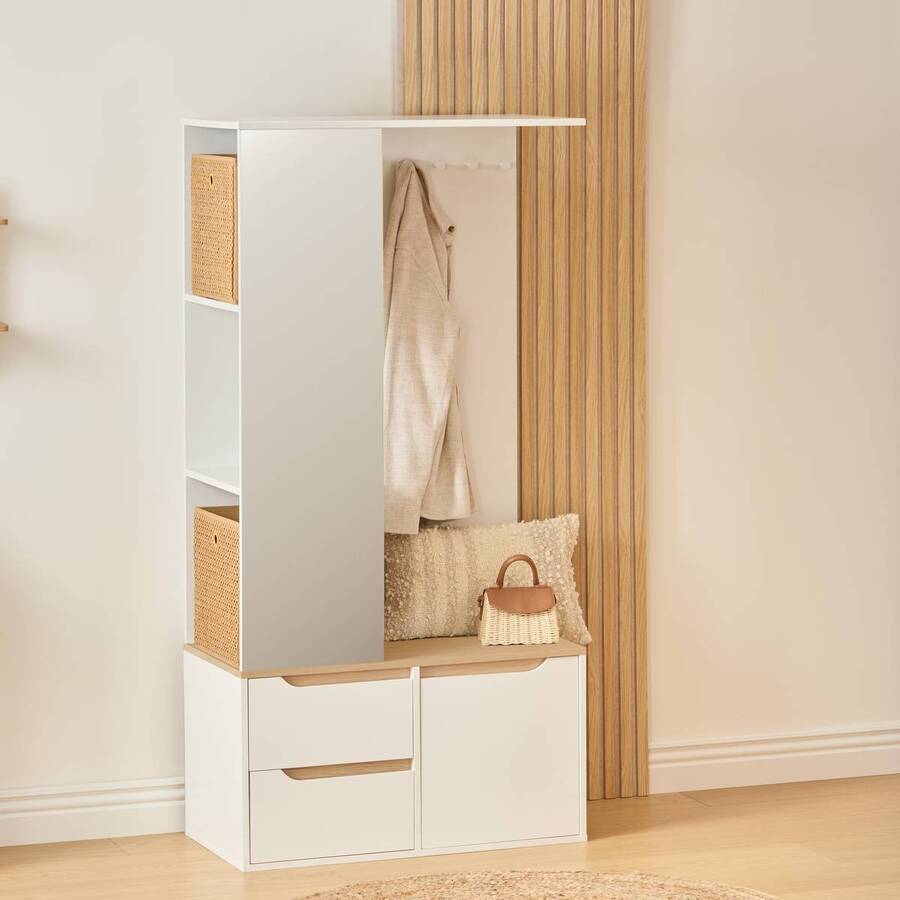 Vestiaire, 170x80 cm, blanc Luma