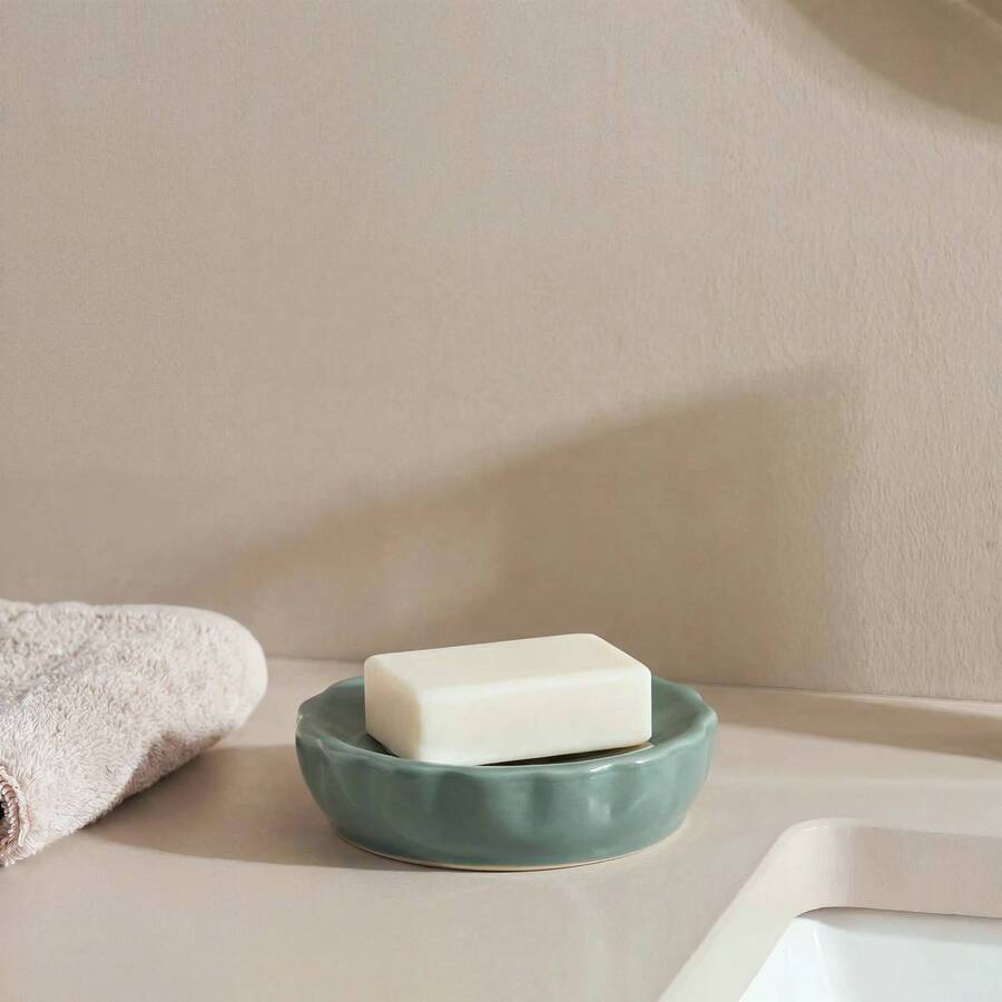 Porte-savon, d.11 cm, grès, ficus Colorama