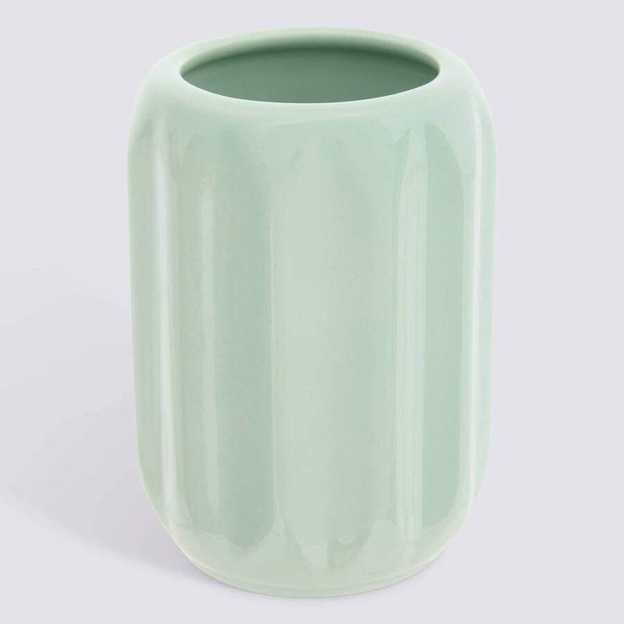 Porte-brosse à dents, d.8 x h.11,9 cm, grès, vert céladon Colorama
