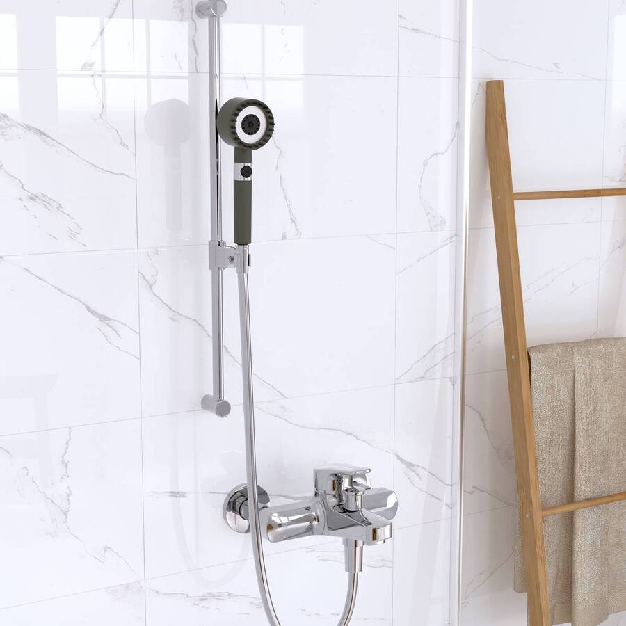 Pommeau de douche, l.24,5 cm, gris