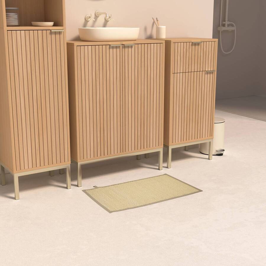 Tapis, bambou, 80x50 cm, beige Stemy