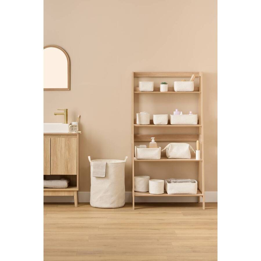 Lot de 3 paniers de rangement, d.14/16/18 cm, blanc Bouclette