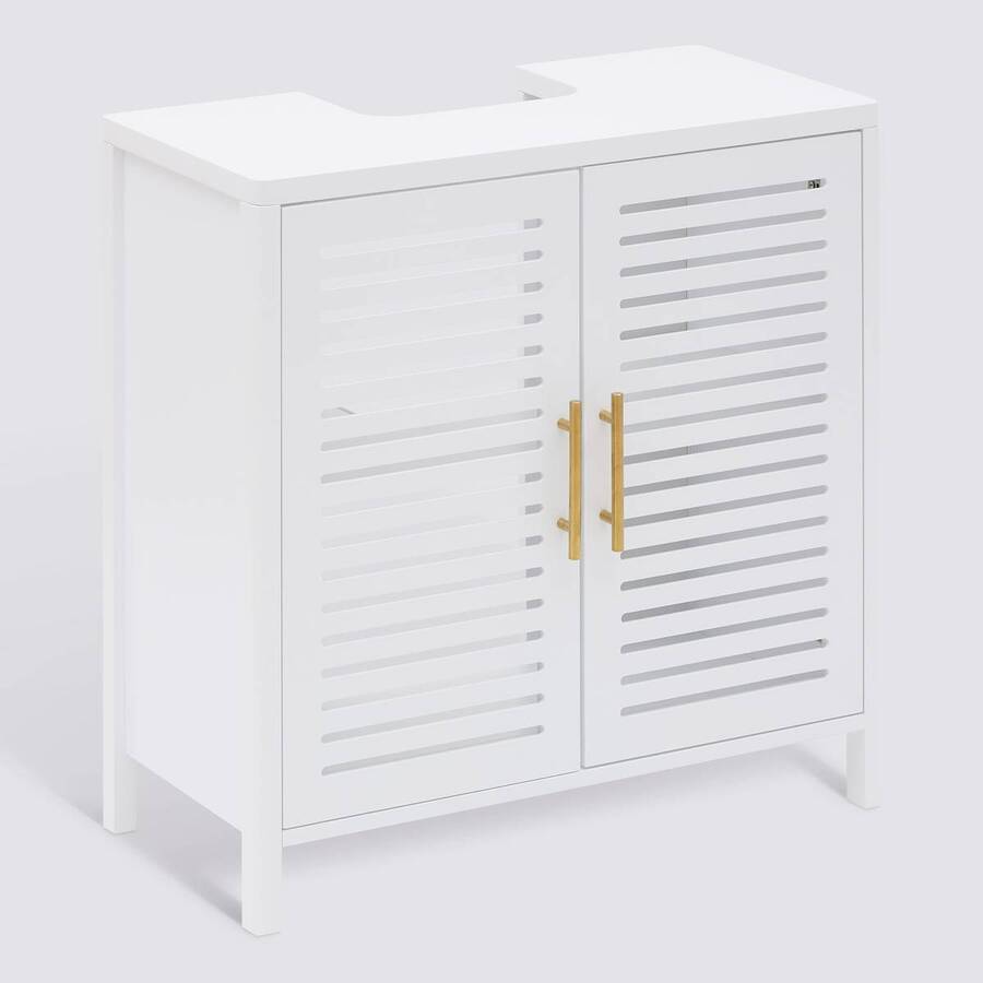 Meuble sous-lavabo 2 portes, 70x35 cm, blanc Orea