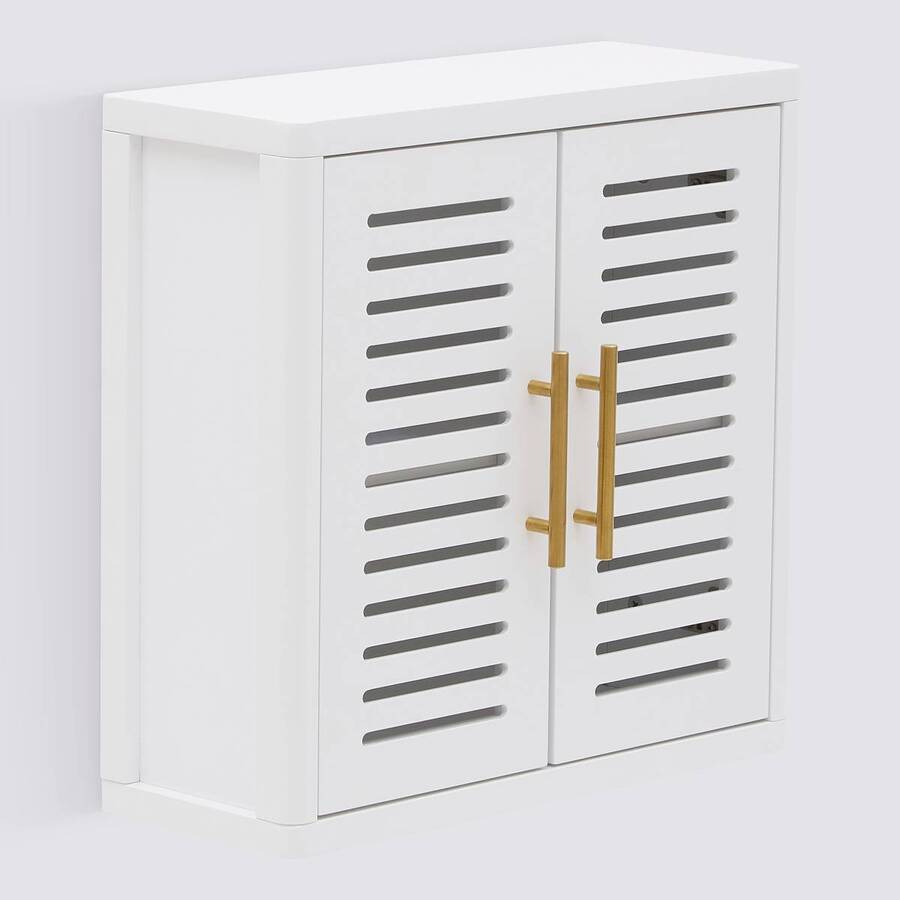 Meuble haut 2 portes, 50x20 cm, blanc Orea