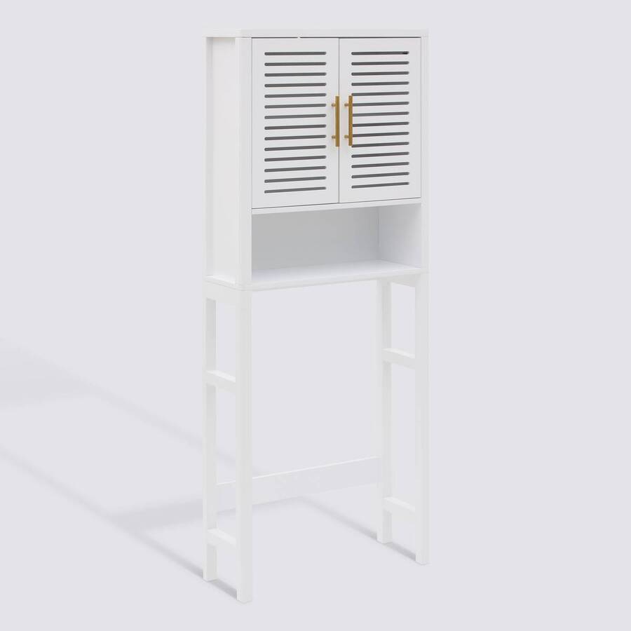 Meuble wc 2 portes 1 étagère, 67x25 cm, blanc Orea