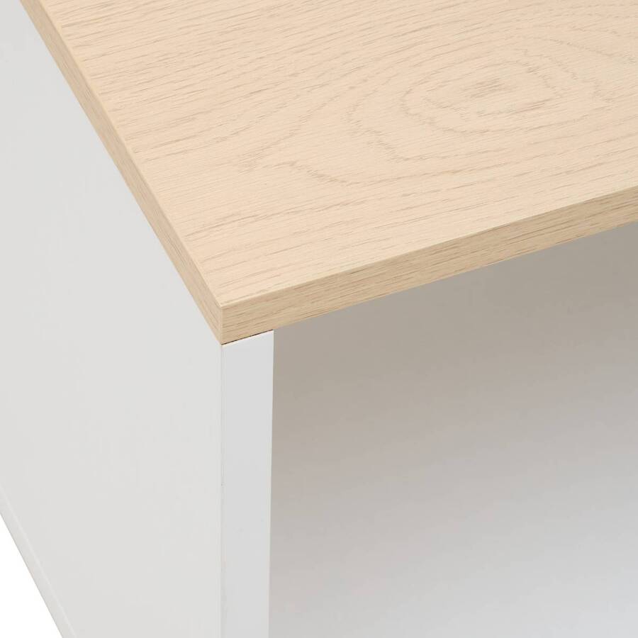 Table basse 1 porte, 90x48 cm, blanc Luma