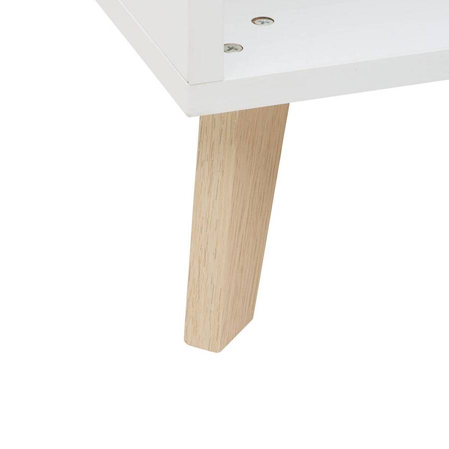 Table basse 1 porte, 90x48 cm, blanc Luma