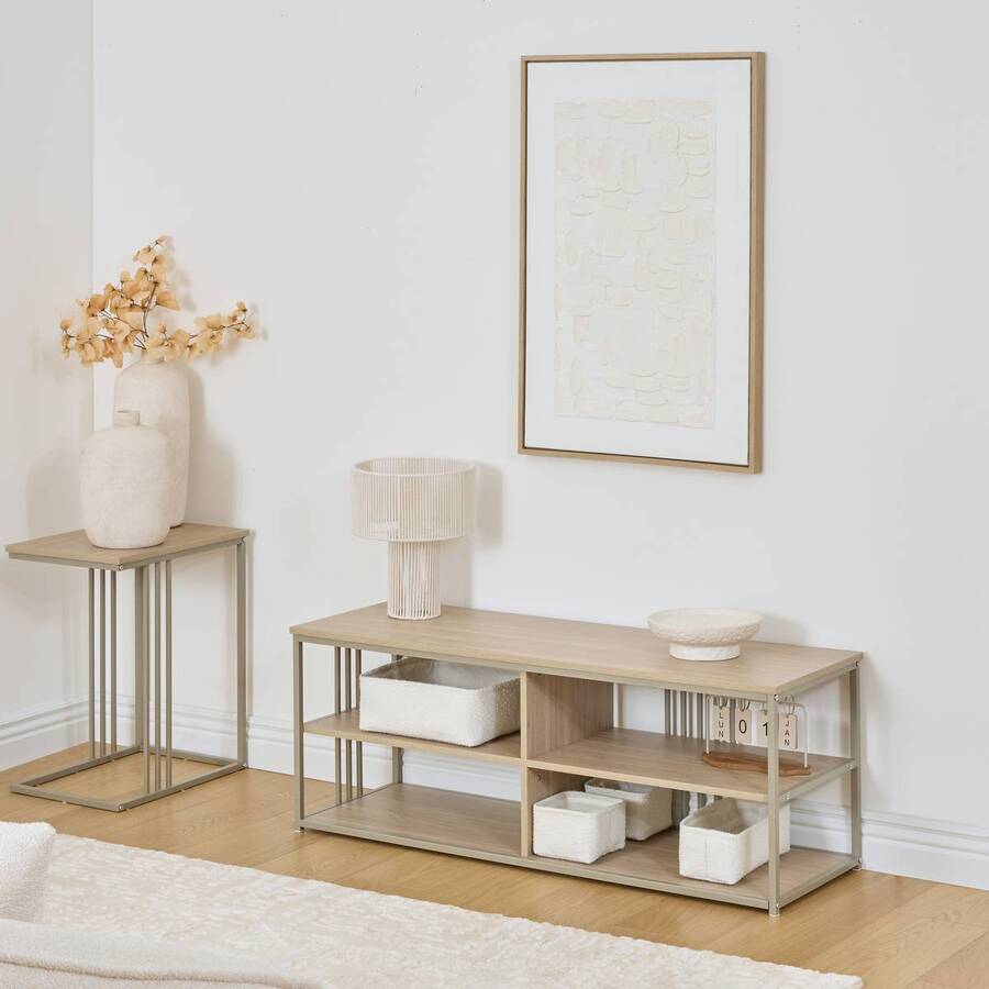 Meuble tv 3 étagères, 120x40 cm, sable Duna