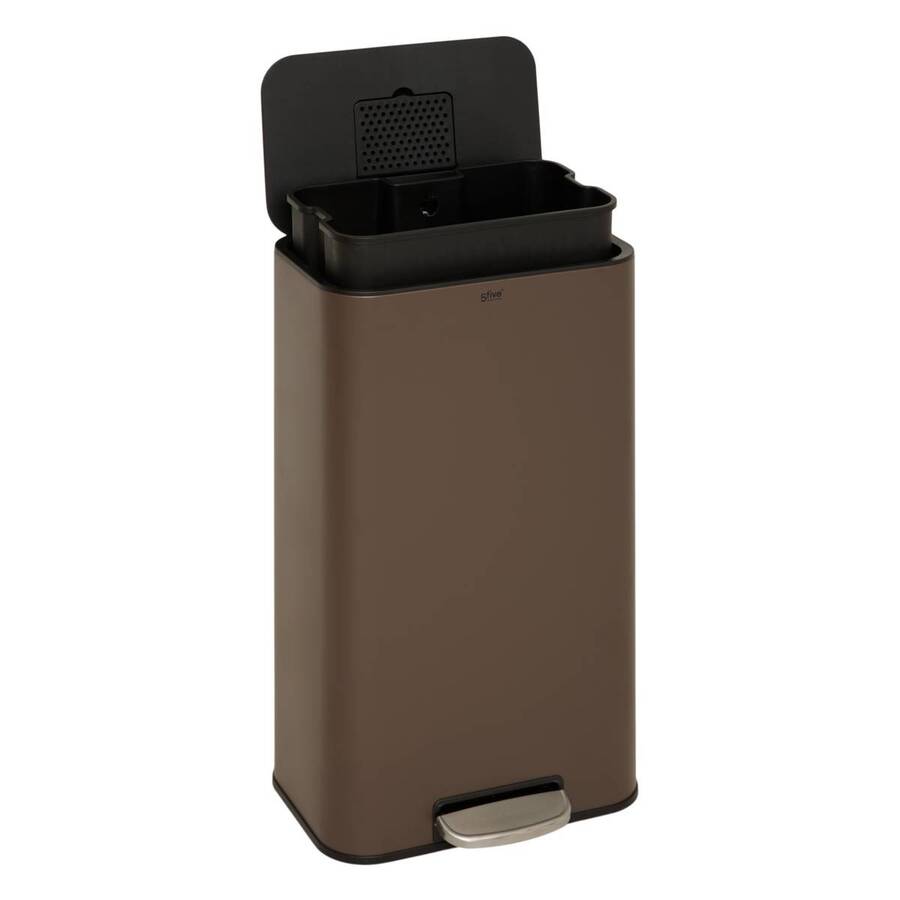 Poubelle manuelle, 30l, chocolat Delta