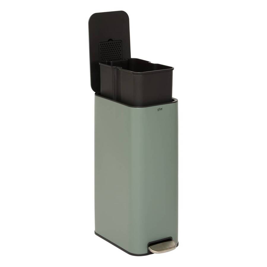 Poubelle manuelle slim, 30l, vert Delta
