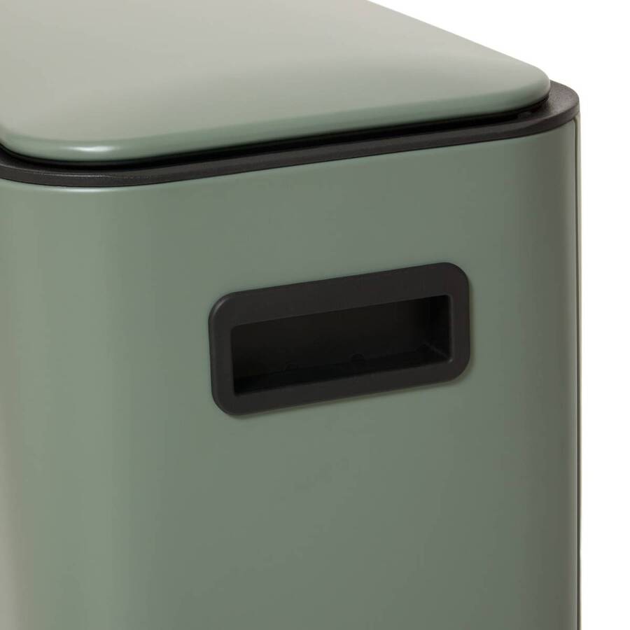 Poubelle manuelle slim, 30l, vert Delta