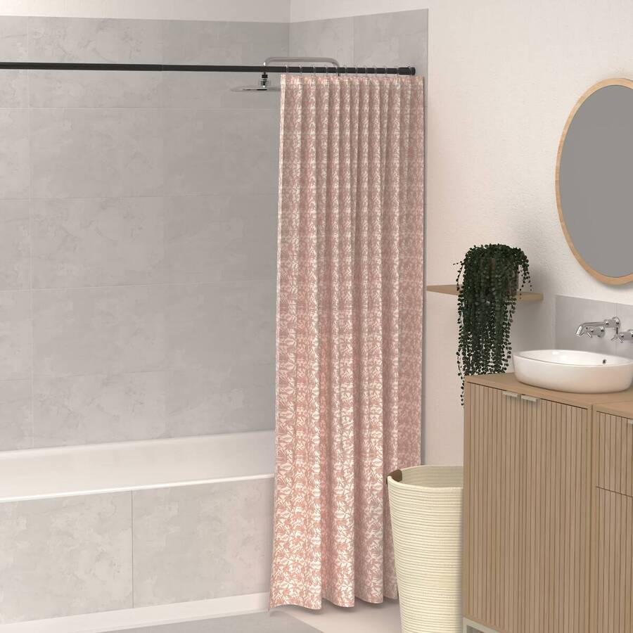 Rideau de douche, 180x200 cm, rose Bloom